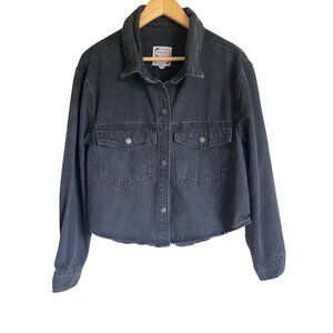 STOOSH Vintage Denim by 26 International Black Jean Jacket Denim Cropped
